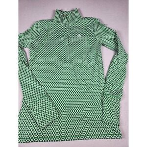Ariat AriatTEK Cold Series Women's Green/White Geometric 1/4 Zip Mock Neck S